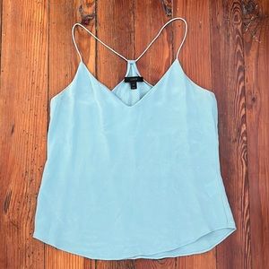 J. Crew size 4 teal/pale blue racerback silk tank top